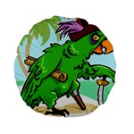 Parrot Hat Cartoon Captain Standard 15  Premium Round Cushions
