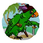 Parrot Hat Cartoon Captain Large 18  Premium Round Cushions