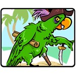 Parrot Hat Cartoon Captain Two Sides Fleece Blanket (Medium)