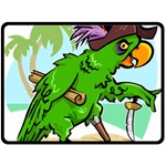 Parrot Hat Cartoon Captain Two Sides Fleece Blanket (Large)