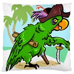 Parrot Hat Cartoon Captain Standard Premium Plush Fleece Cushion Case (One Side)