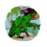 Parrot Hat Cartoon Captain Standard 15  Premium Flano Round Cushions