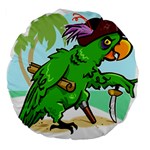 Parrot Hat Cartoon Captain Large 18  Premium Flano Round Cushions