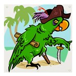Parrot Hat Cartoon Captain Banner and Sign 4  x 4 