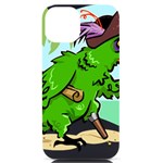 Parrot Hat Cartoon Captain iPhone 14 Black UV Print Case