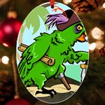 Parrot Hat Cartoon Captain UV Print Acrylic Ornament Oval
