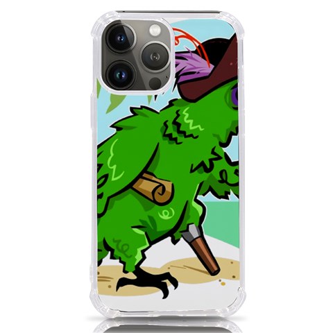 Parrot Hat Cartoon Captain iPhone 13 Pro Max TPU UV Print Case from ArtsNow.com Front