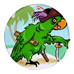 Parrot Hat Cartoon Captain Round Glass Fridge Magnet (4 pack)