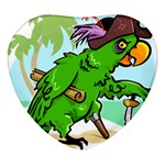 Parrot Hat Cartoon Captain Heart Glass Fridge Magnet (4 pack)