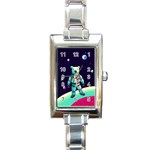 Bear Astronaut Futuristic Rectangle Italian Charm Watch