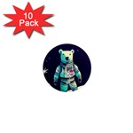 Bear Astronaut Futuristic 1  Mini Magnet (10 pack) 