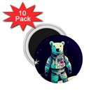 Bear Astronaut Futuristic 1.75  Magnets (10 pack) 
