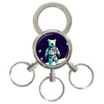 Bear Astronaut Futuristic 3-Ring Key Chain
