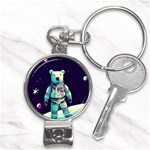 Bear Astronaut Futuristic Nail Clippers Key Chain
