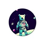 Bear Astronaut Futuristic Magnet 3  (Round)