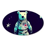 Bear Astronaut Futuristic Oval Magnet