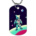 Bear Astronaut Futuristic Dog Tag (One Side)