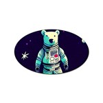 Bear Astronaut Futuristic Sticker Oval (100 pack)