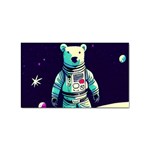 Bear Astronaut Futuristic Sticker Rectangular (100 pack)