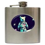 Bear Astronaut Futuristic Hip Flask (6 oz)