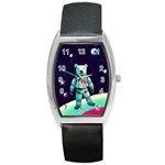Bear Astronaut Futuristic Barrel Style Metal Watch