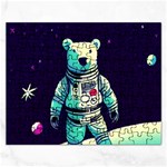 Bear Astronaut Futuristic Rectangular Jigsaw Puzzl
