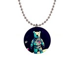 Bear Astronaut Futuristic 1  Button Necklace