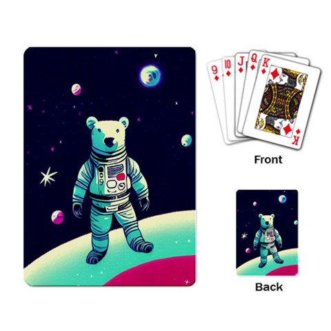 Bear Astronaut Futuristic Playing Cards Single Design (Rectangle) from ArtsNow.com Back