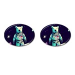 Bear Astronaut Futuristic Cufflinks (Oval)