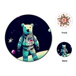 Bear Astronaut Futuristic Playing Cards Single Design (Round)