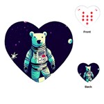 Bear Astronaut Futuristic Playing Cards Single Design (Heart)