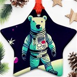Bear Astronaut Futuristic Star Ornament (Two Sides)