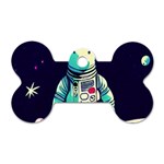 Bear Astronaut Futuristic Dog Tag Bone (One Side)