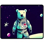 Bear Astronaut Futuristic Fleece Blanket (Medium)