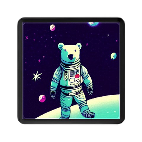 Bear Astronaut Futuristic Memory Card Reader (Square) from ArtsNow.com Front