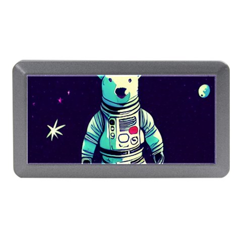 Bear Astronaut Futuristic Memory Card Reader (Mini) from ArtsNow.com Front