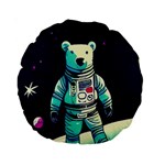 Bear Astronaut Futuristic Standard 15  Premium Round Cushions
