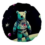 Bear Astronaut Futuristic Large 18  Premium Round Cushions