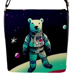 Bear Astronaut Futuristic Flap Closure Messenger Bag (S)