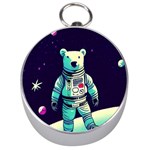 Bear Astronaut Futuristic Silver Compasses