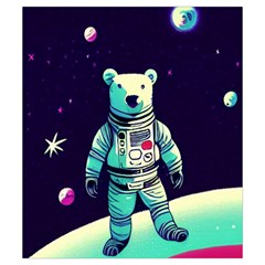 Bear Astronaut Futuristic Drawstring Pouch (Small) from ArtsNow.com Back