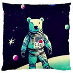 Bear Astronaut Futuristic Standard Premium Plush Fleece Cushion Case (One Side)