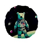 Bear Astronaut Futuristic Standard 15  Premium Flano Round Cushions