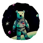Bear Astronaut Futuristic Large 18  Premium Flano Round Cushions
