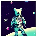 Bear Astronaut Futuristic Square Satin Scarf (36  x 36 )