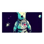 Bear Astronaut Futuristic Satin Shawl 45  x 80 