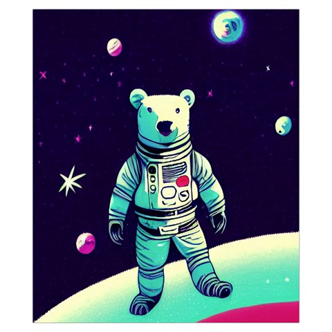 Bear Astronaut Futuristic Drawstring Pouch (XS) from ArtsNow.com Front