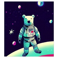 Bear Astronaut Futuristic Drawstring Pouch (2XL) from ArtsNow.com Front