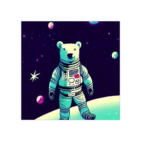 Bear Astronaut Futuristic Square Tapestry (Small) from ArtsNow.com Front