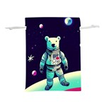 Bear Astronaut Futuristic Lightweight Drawstring Pouch (S)